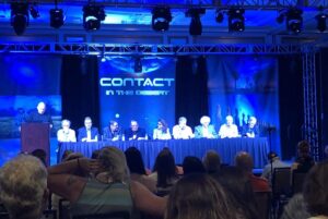 An audience attending a UFO Conference