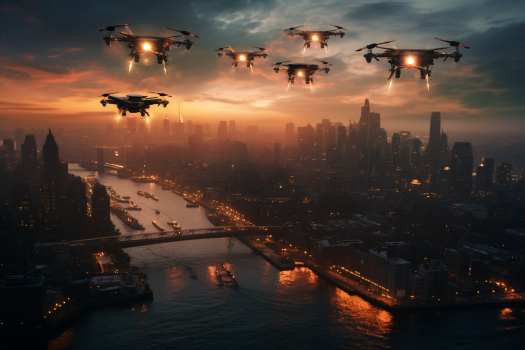 Drones Over a City