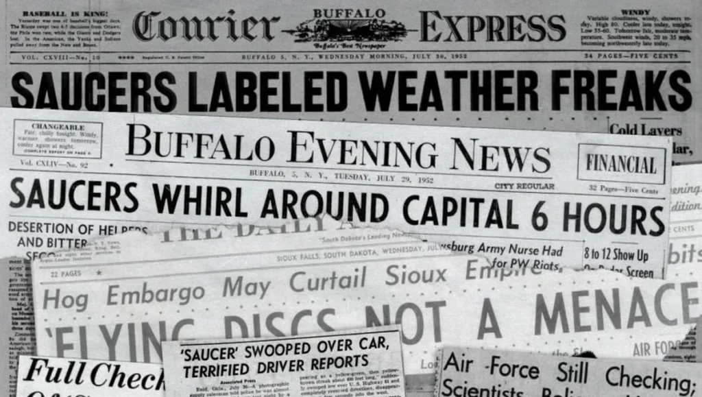 1952 Saucers Over DC Headlines