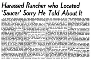 Roswell Daily Record - Harassed Rancher who Located Saucer...